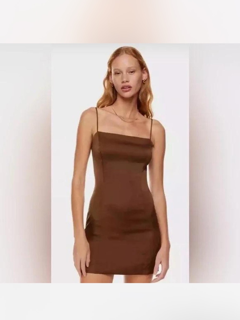 Sunday Best brown satin mini dress